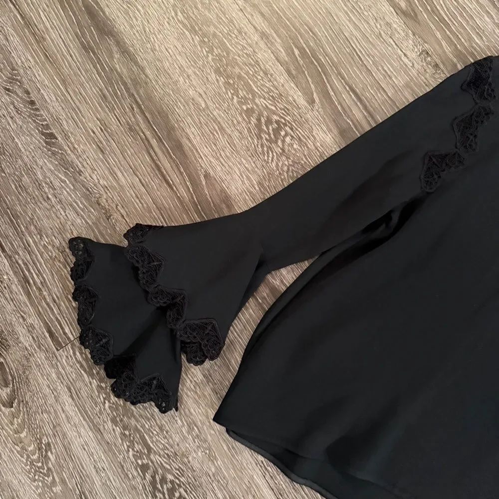 Jonathan Simkhai Ruffle Bell Sleeve Blouse - Picture 2 of 9